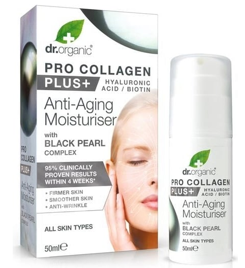 Dr Organic Pro Collagen Plus Anti Aging Moisturiser with Black Pearl Complex 50ml